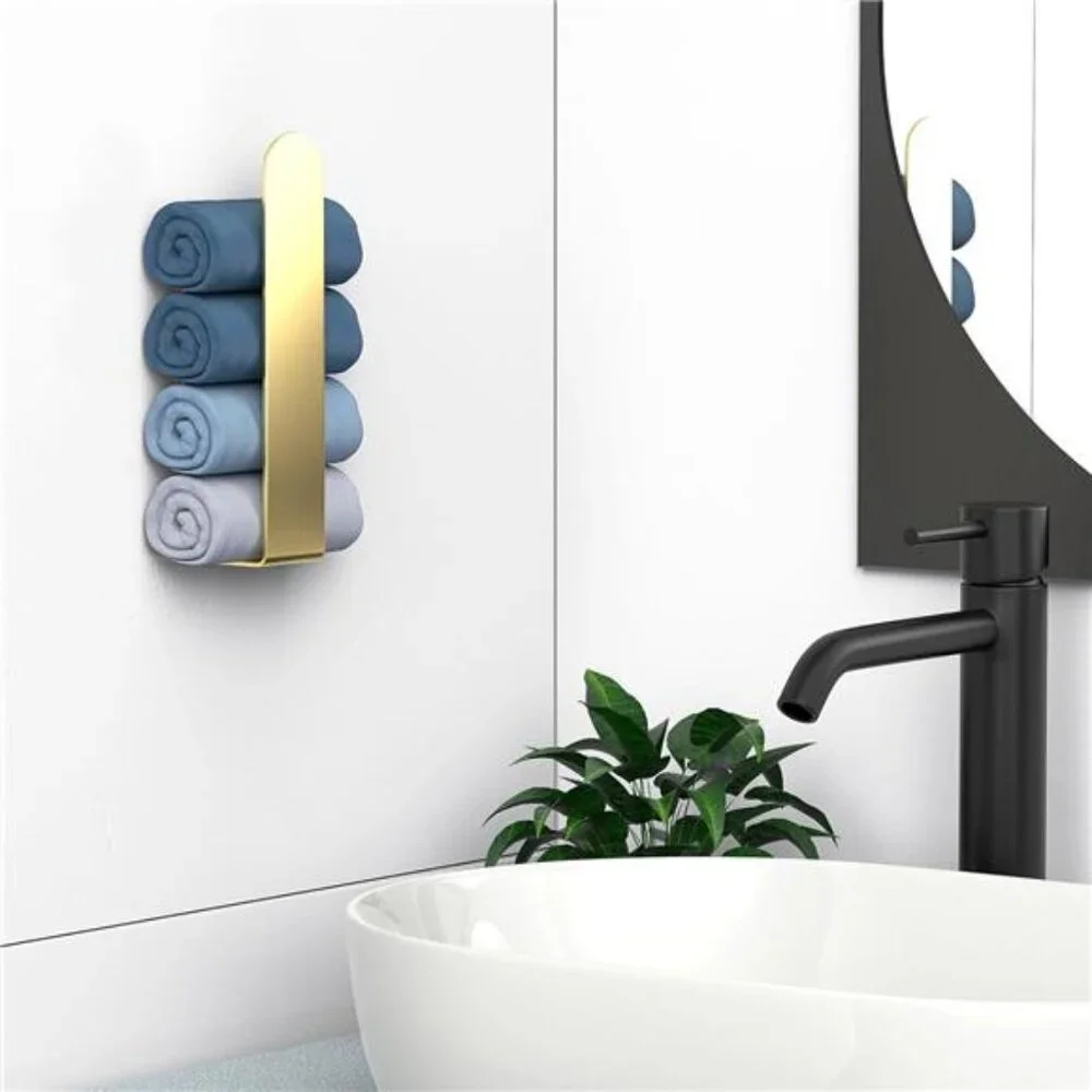 Adhesive Hand Towel Holder, Towel Bars Wall Mounted, Stainless Steel  (8